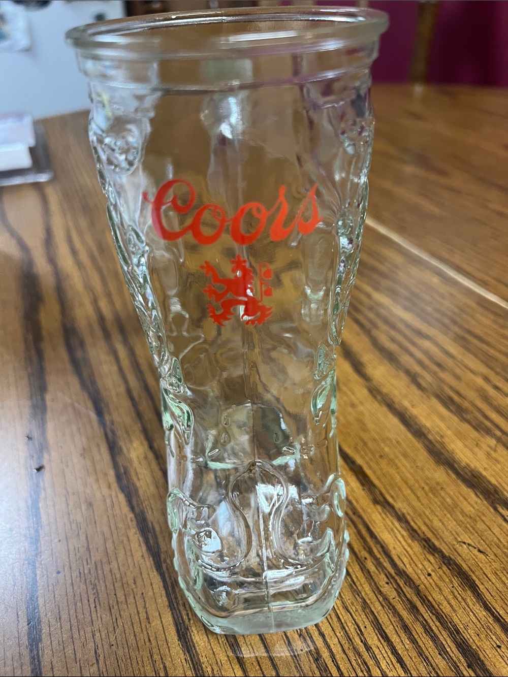 Coors Clear Glass Beer Pint with Red Logo